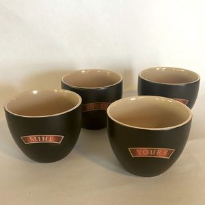 Baileys Irish Cream Pottery Cups Yours and‎ Mine Set of 4